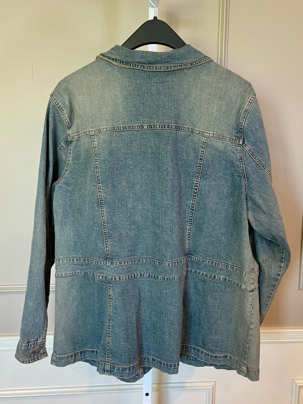 Venezia Vintage 90s Chore Jacket Denim Jean Barn 18 / 20 Trench Style